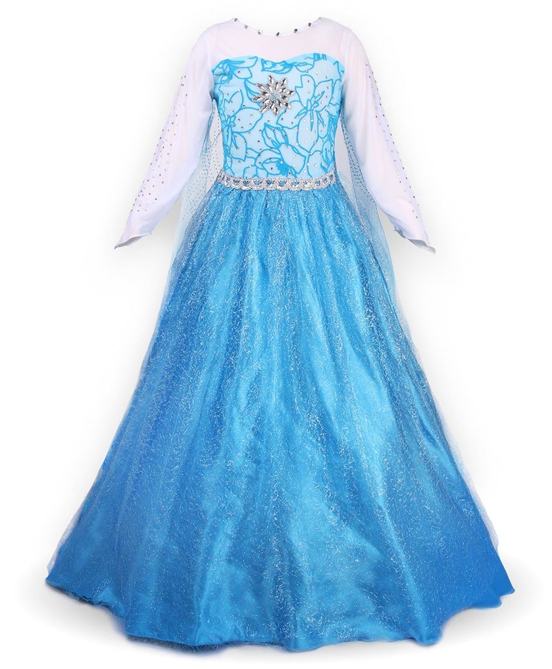 JerrisApparel Princess Dress Queen Costume Cosplay Dress Up with Accessories (6-7, Blue with Accessories) - Image 2